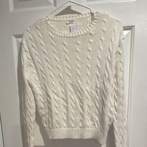 BRANDY MELVILLE CREAM CABLE SWEATER (SHORT) WITH TAGS